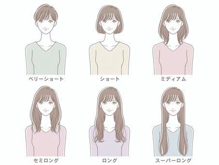 自分に【似合う髪型診断】髪質×長さ×顔型で「小顔ヘア」が見つかる♪ | 美的.Com 髪イラスト／無料イラストなら「イラストAc」