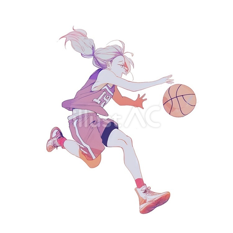 バスケットボールをする女子_部活_運動イラスト - No: 23466988|無料イラスト・フリー素材なら「イラストAC」