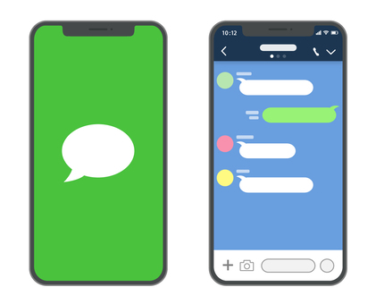 Line風の吹き出しのフリーイラスト画像素材【商用無料】 | アイキャッチャー Line画面｜シルエット イラストの無料ダウンロードサイト「シルエットAc」