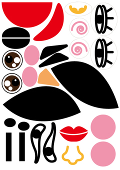 福笑い」のアイデア 12 件 | 福笑い, お正月 遊び, お正月 飾り 福笑いパーツイラスト／無料イラストなら「イラストAc」