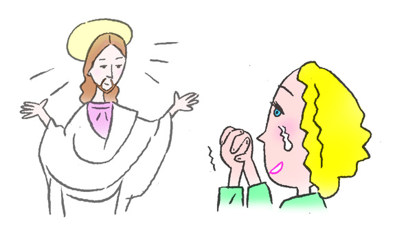 劇的な空で神に祈るイエス・キリスト | プレミアム写真 神に祈るイラスト／無料イラストなら「イラストAc」