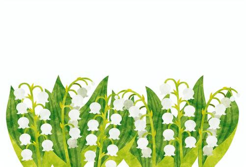 スズラン | 無料イラスト＆かわいいフリー素材集 ねこ画伯コハクちゃん スズランのフレームイラスト／無料イラストなら「イラストAc」