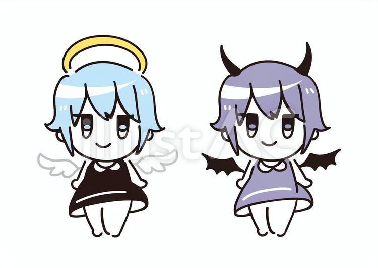 天使と悪魔ちゃんイラスト No 22516989／無料イラストなら「イラストAC」
