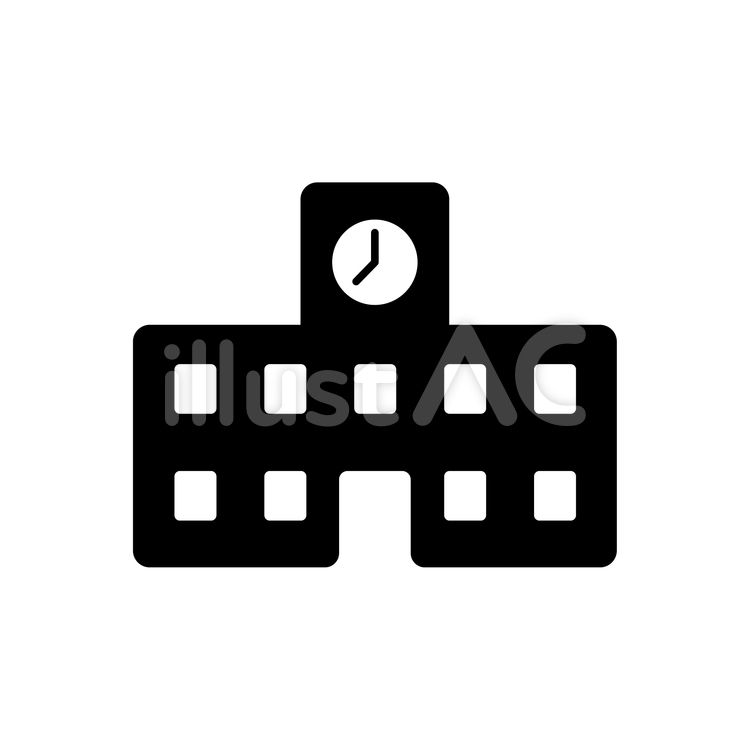 学校アイコンイラスト／無料イラストなら「イラストAc」 学校のシルエットアイコンイラスト - No: 2539508／無料イラストなら「イラストAc」