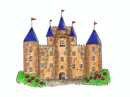 刀剣ワールド／城】1度は行ってみたい！世界の美しいお城特選 西洋のお城イラスト／無料イラストなら「イラストAc」