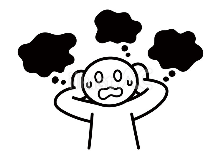 棒人間たくさんの不安イラスト No 24479366｜無料イラスト・フリー素材なら「イラストAC」