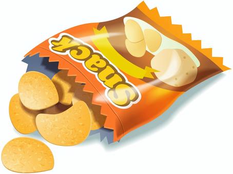 ポテトチップ | 無料イラスト素材｜素材ラボ ポテトチップスイラスト／無料イラストなら「イラストAc」