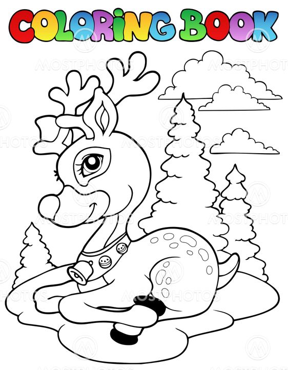 "Malebog jul rensdyr 1" fra Klara Viskova Mostphotos