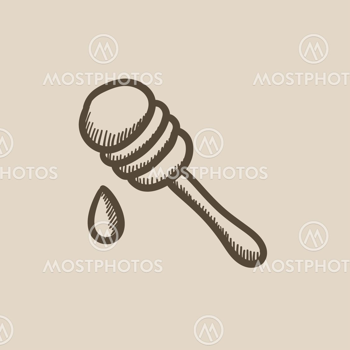 "Honey dipper sketch icon." by Vige Mostphotos