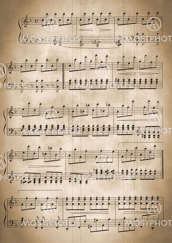 "notas musicales antiguas" de Olga Galushko Mostphotos