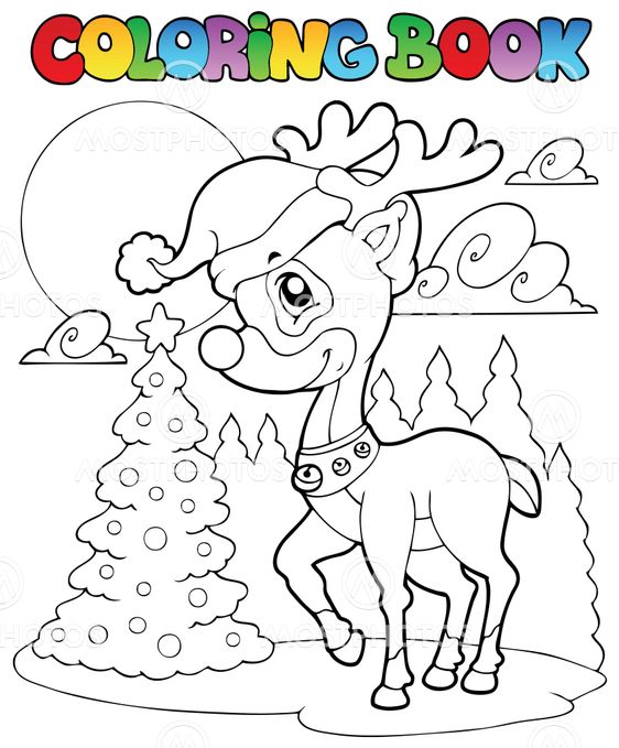 "Malebog jul rådyr 1" fra Klara Viskova Mostphotos