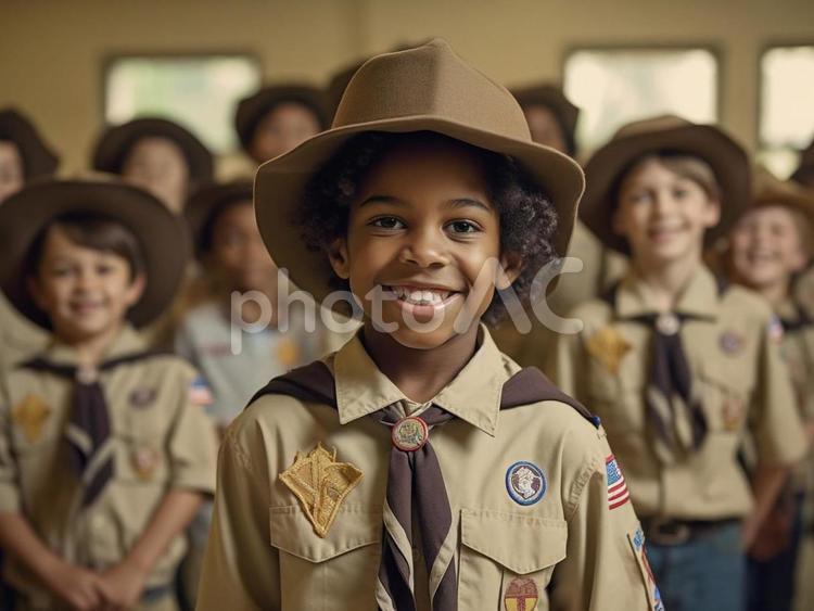 ボーイスカウトの外国人小学生 No 27456969｜写真素材なら「写真AC」無料（フリー）ダウンロードOK