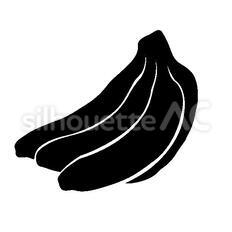 バナナの皮のシルエット | 無料のAi・Png白黒シルエットイラスト バナナ｜シルエット イラストの無料ダウンロードサイト「シルエットAc」