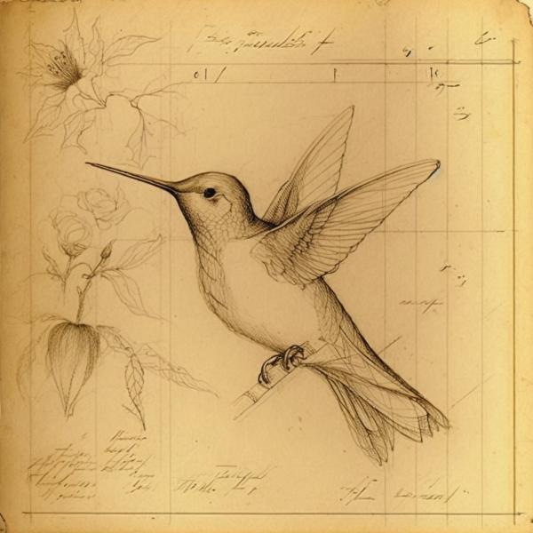 TableauRobot Picture of Hummingbird Leonardo Da Vinci