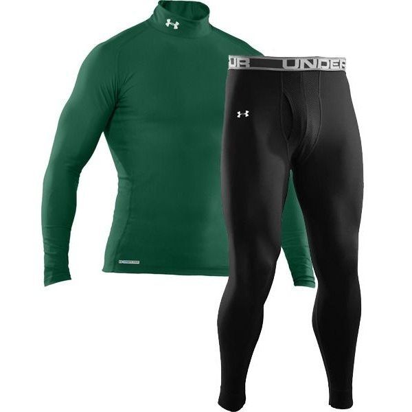 Under Armour ColdGear Evo Gameday Compression Mock Green + ColdGear Evo