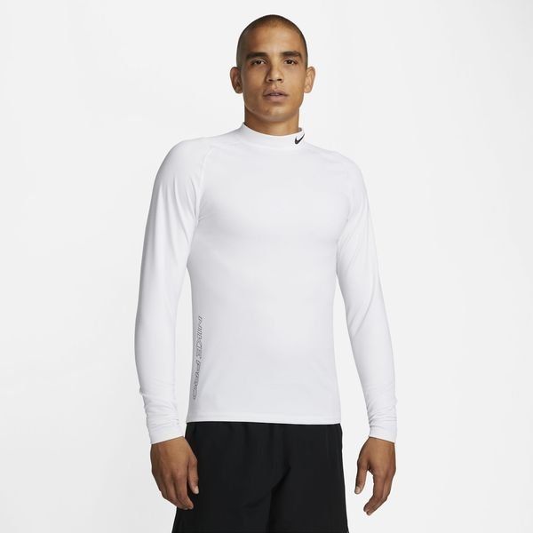 Nike Pro Warm Compression Mock White/Black Long Sleeves www