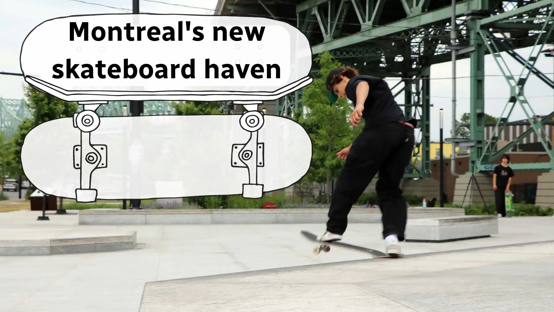 Skateboarders do kickflips over new Montreal skate park that's not a