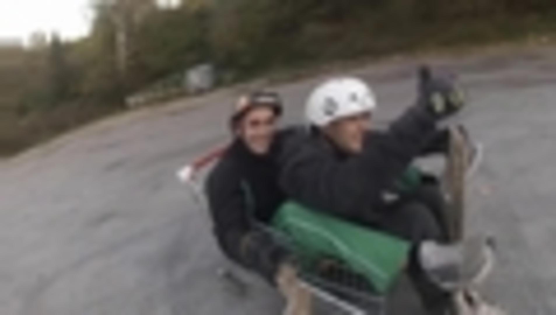 Girl on Shopping Cart Crashes into Camera Jukin Media Inc