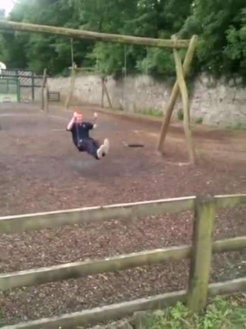 Kid Jumps off Swingset into Fence Jukin Licensing