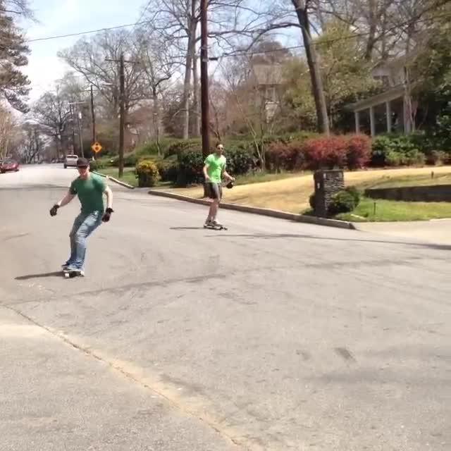 Group of People Skateboarding in Queue Crash Into Each Other and Get