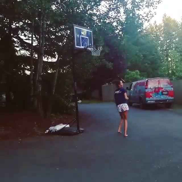 Guy Throws Football into Basketball Hoop Jukin Licensing