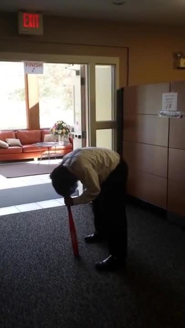 Office Employee Plays Dizzy Bat and Stumbles into Cubicle Jukin Licensing