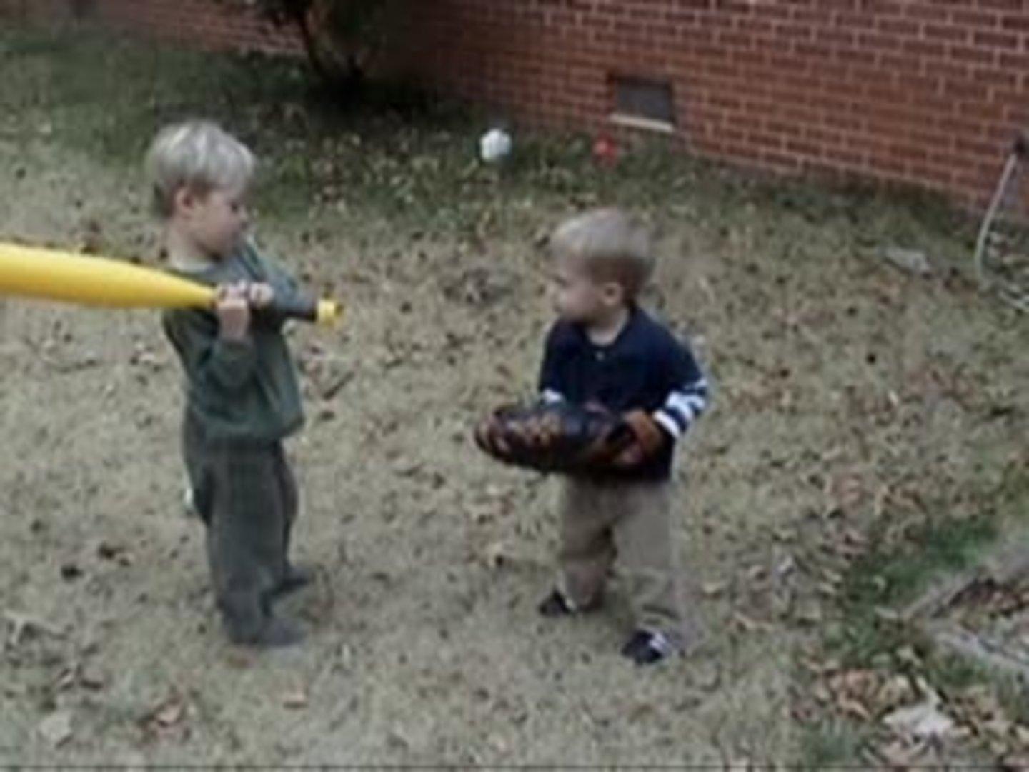 Kid Accidentally Hits Brother With Bat Jukin Media Inc