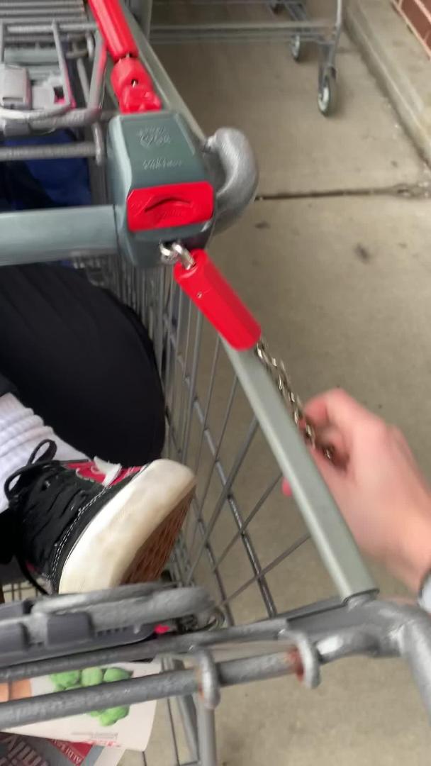 Guy Carries Friend in Shopping Cart out of Store and Locks him With