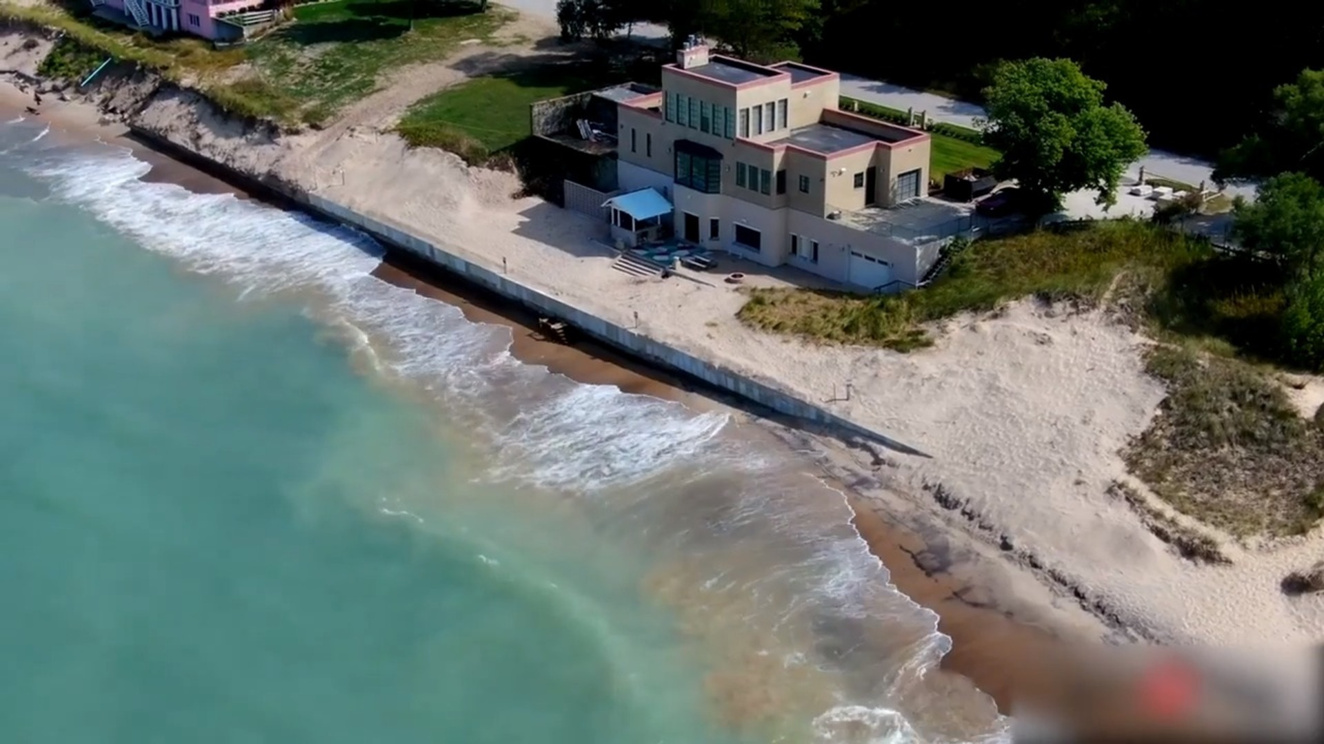 Drone captures Shoreline At Gordon Beach In Michigan Jukin Media Inc