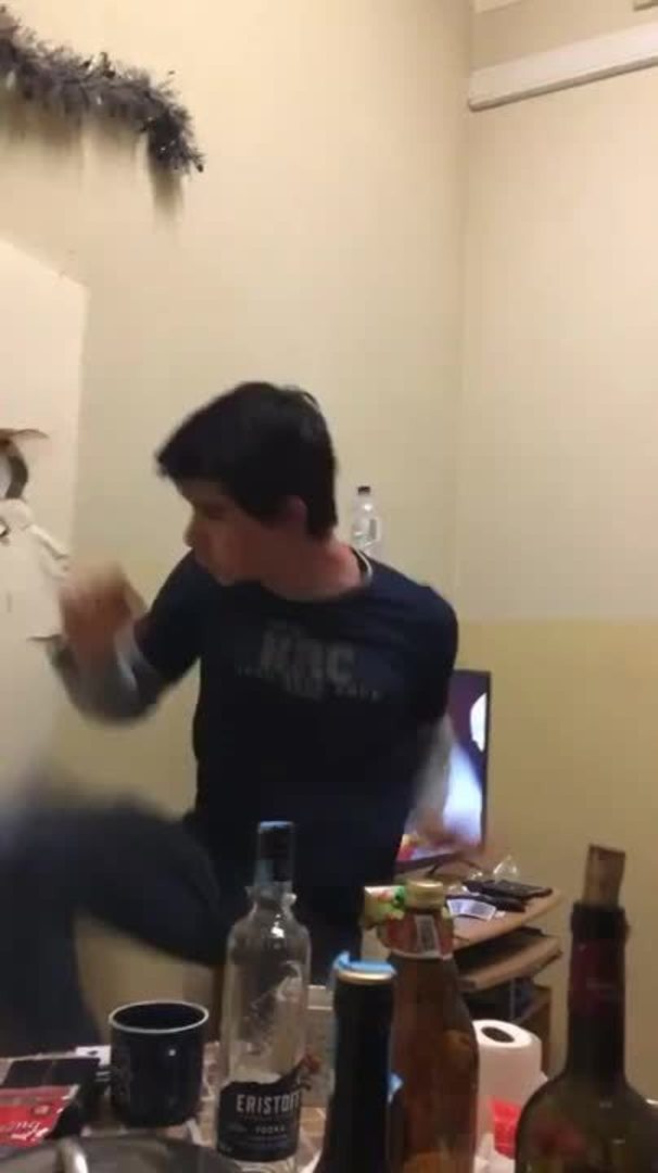 Guy Kicks Wall And Makes a Hole In It During Spar Session Jukin Licensing