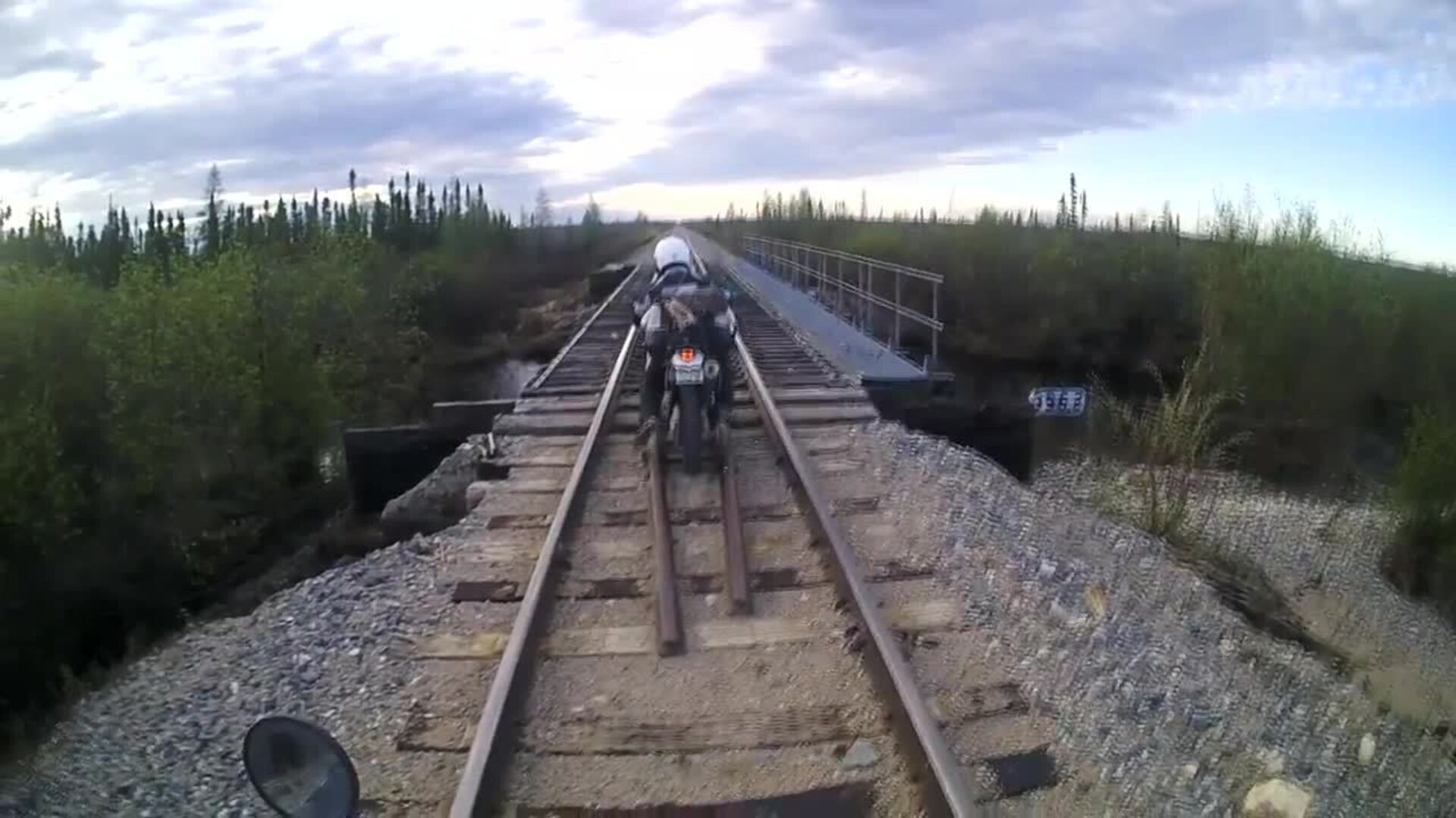Motorcycle Falls Through Railroad Track Jukin Licensing