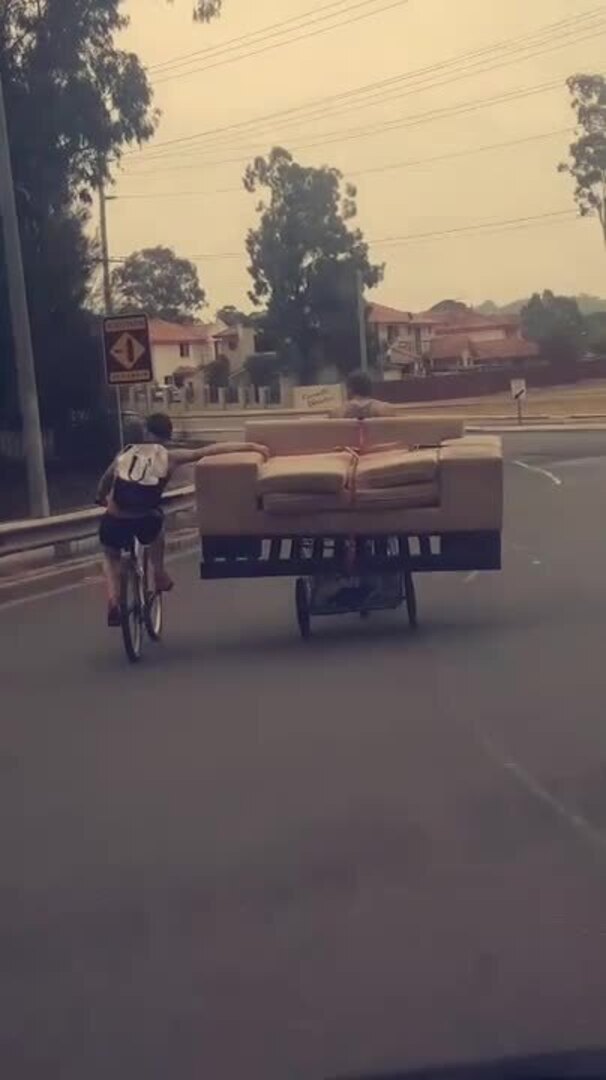 Transporting Couch with Just Two Bikes Jukin Licensing