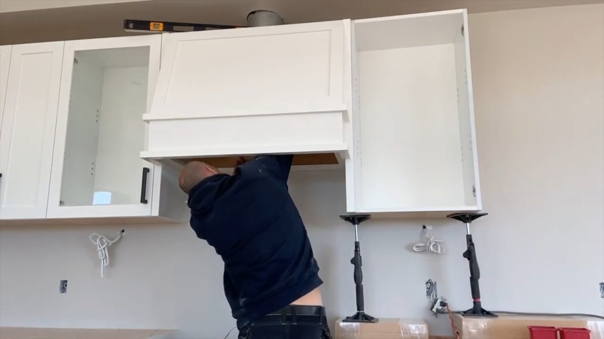Guy Installs While Finishing DIY Farmhouse Kitchen Makeover Jukin Licensing
