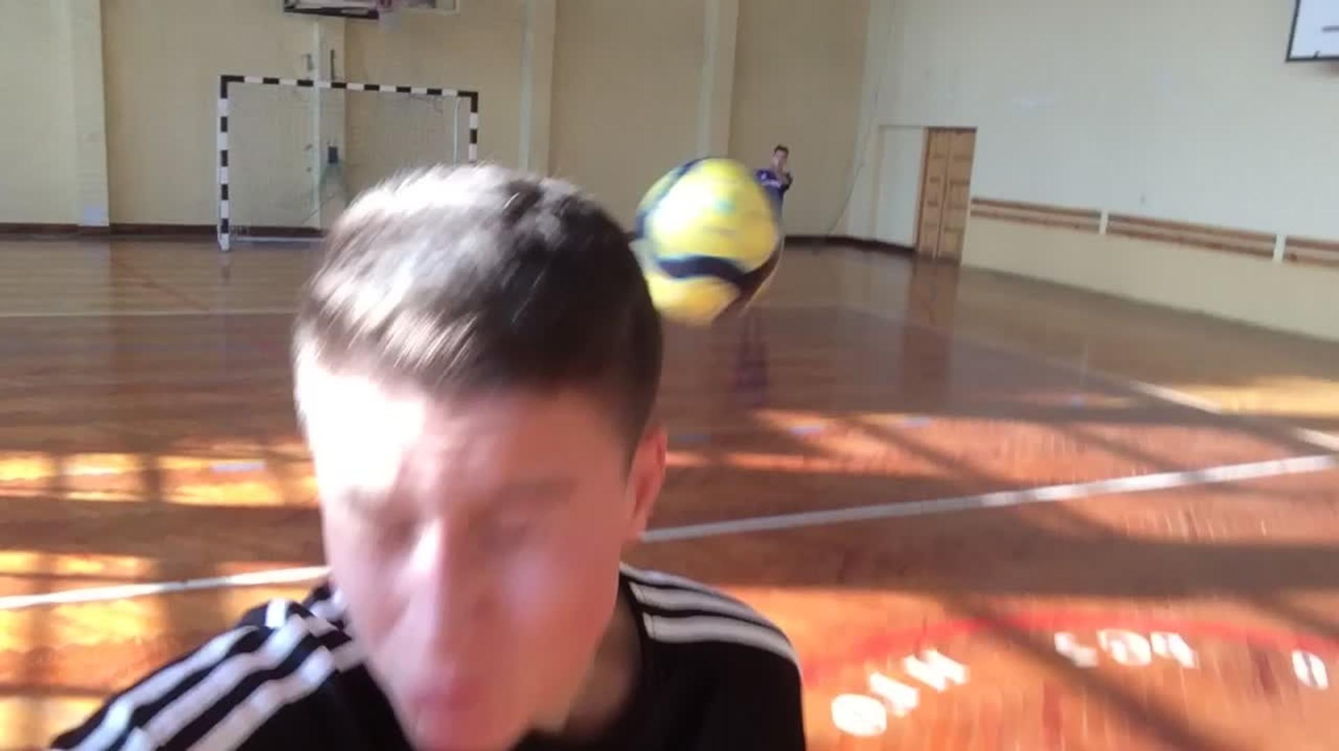 Guy Kicks Ball at Friend's Head Jukin Licensing
