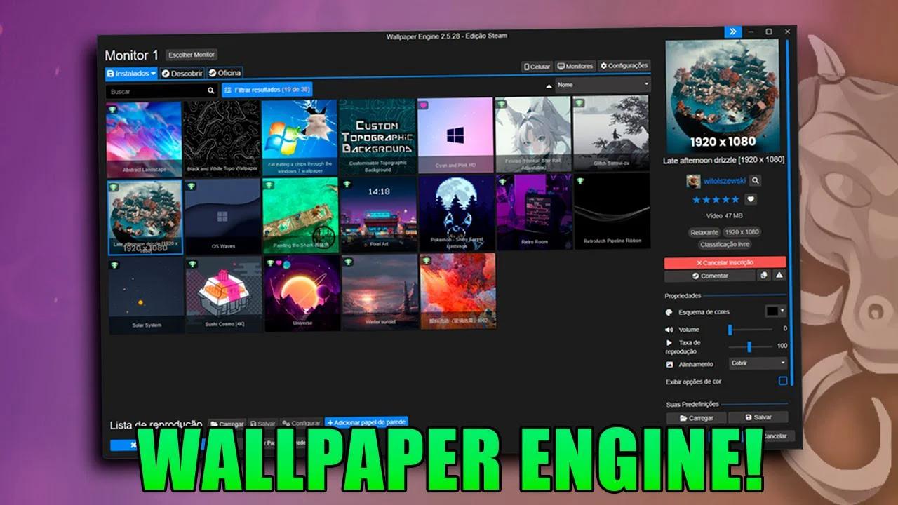 GUIA COMPLETO do WALLPAPER ENGINE! - Configurações, Workshop e mais!