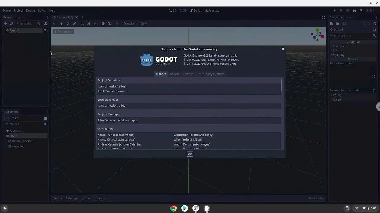 How to install Godot Game Engine on a Chromebook in 2022