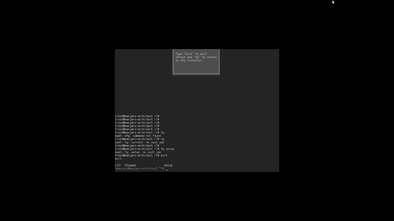 Linux OS install Manjaro Architect CLI system