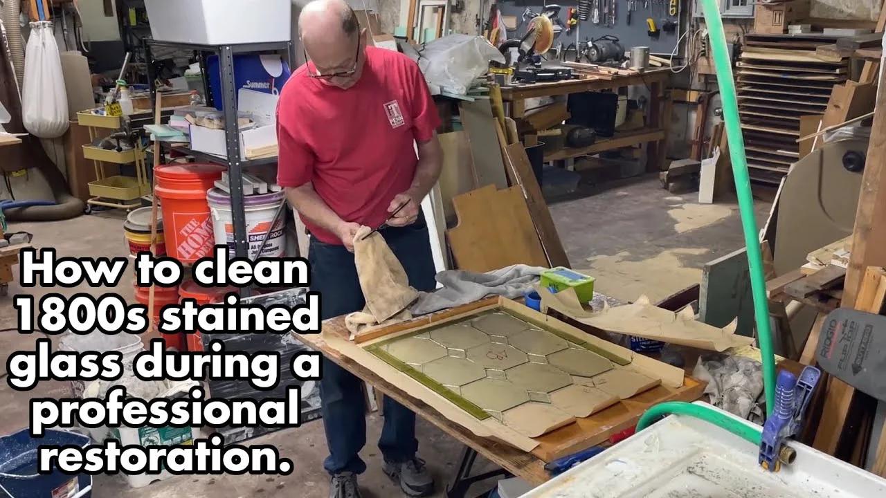 How to clean antique stained glass during a professional restoration