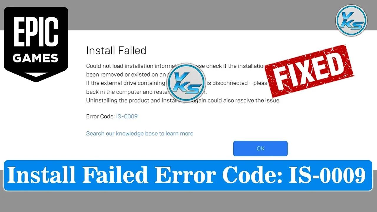 How To Fix Epic Games Install Failed Error Code IS0009 100 Working