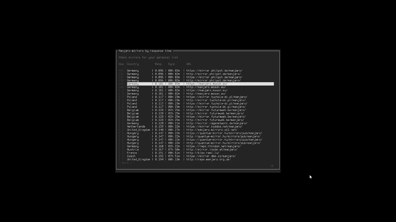Linux OS install Manjaro Architect