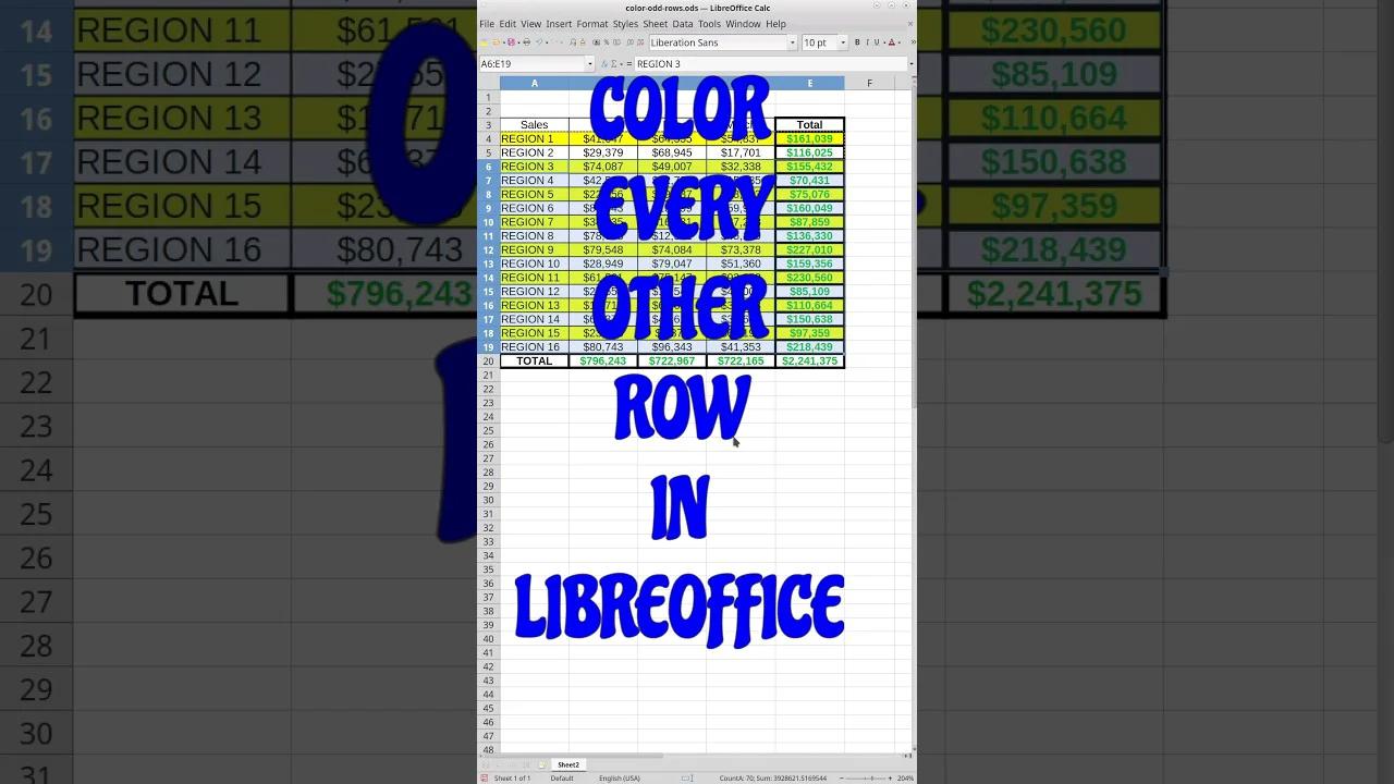 Color every other row in Libreoffice libreoffice linux tipsandtricks