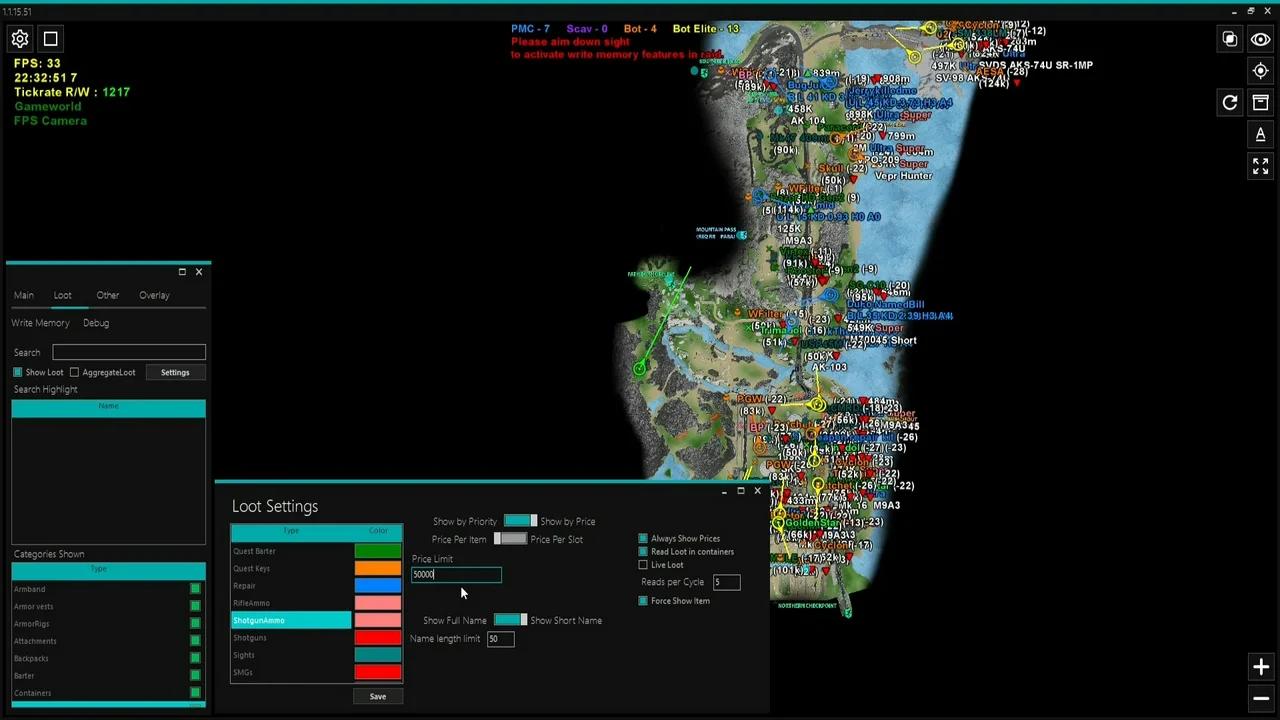 SlateHub's Escape from Tarkov Radar Settings Overview