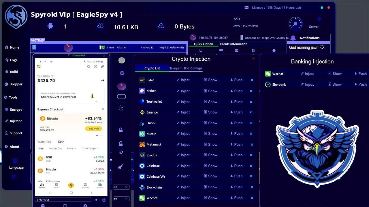 SpyRoid Vip [ EagleSpy v4 ] Hack Android Mobile Remotely & Bypass