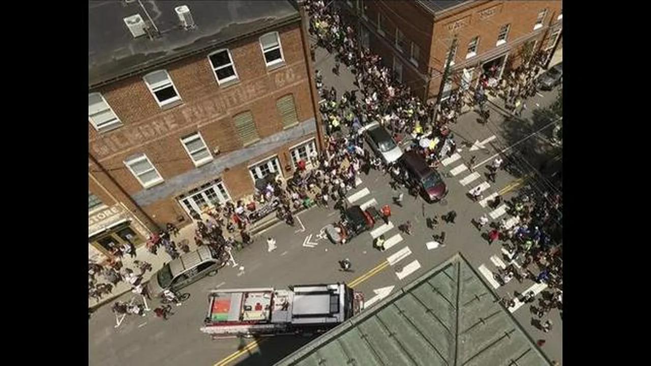 Drone Video from Charlottesville 2017 Unite the Right Rallye