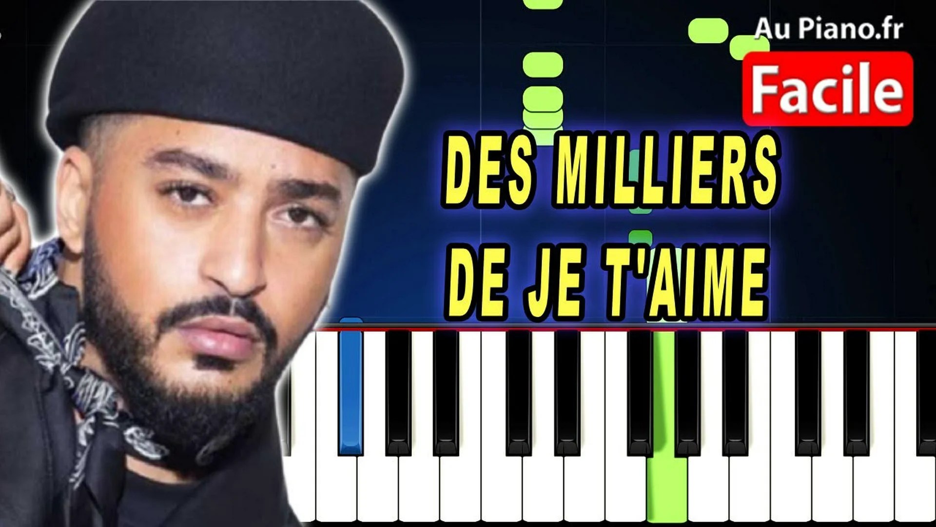 Slimane – Des milliers de je t&rsquo;aime – Piano Cover Tutorial Karaoké Lyrics