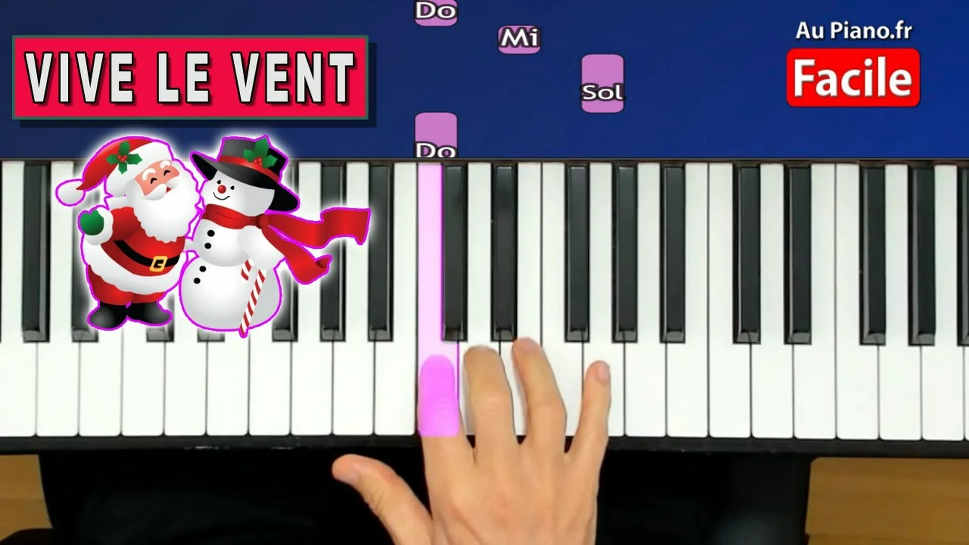 Vive le vent Piano Tutorial Facile (AuPiano.Fr)