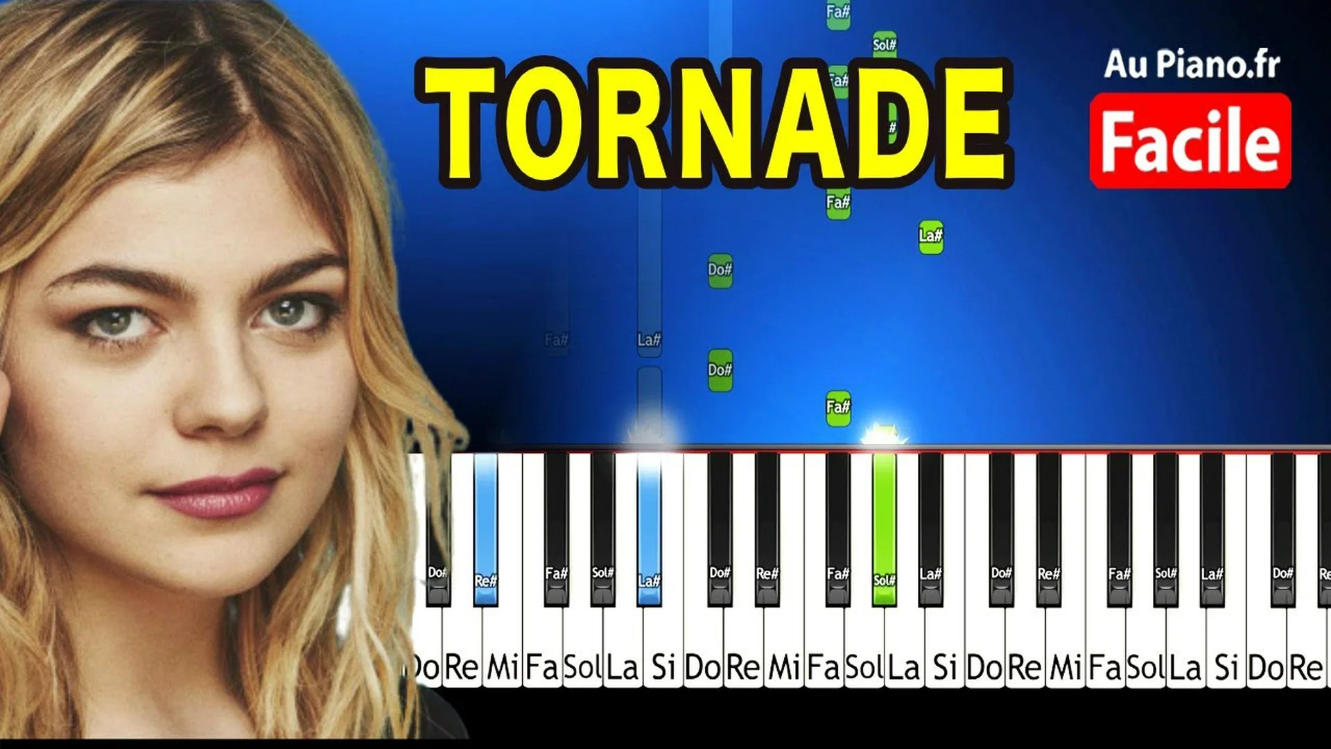 Louane Tornade Piano Cover Tutorial FACILE Karaoké (Au Piano.fr)