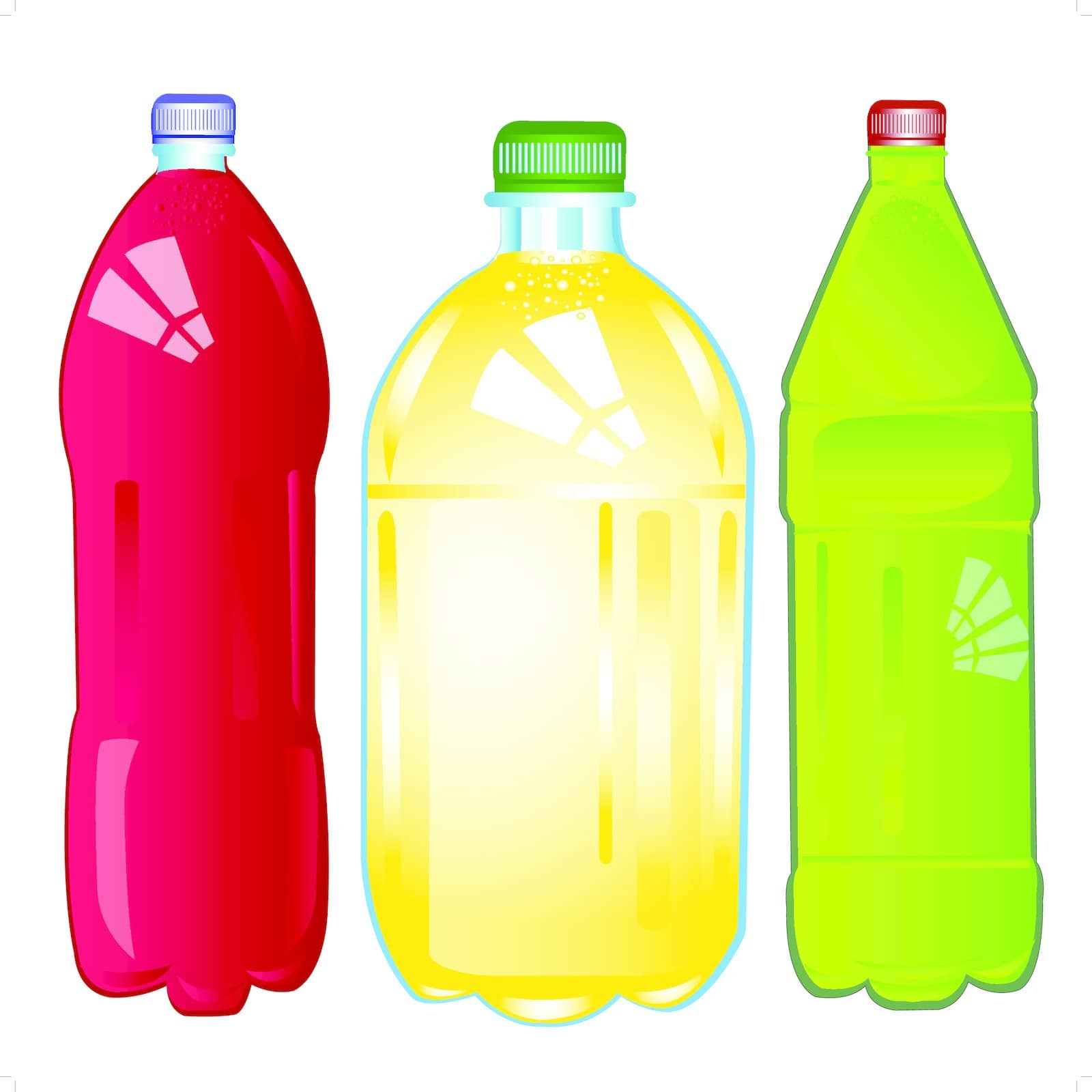 Bottles with carbonated water of the miscellaneous of the colour Stock Image