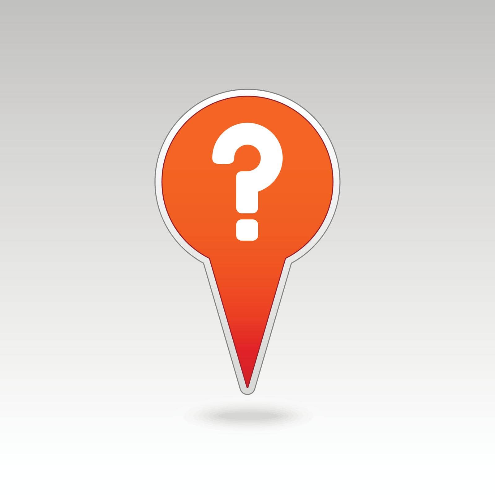 Question mark pin map icon. Map pointer, markers. Stock Image