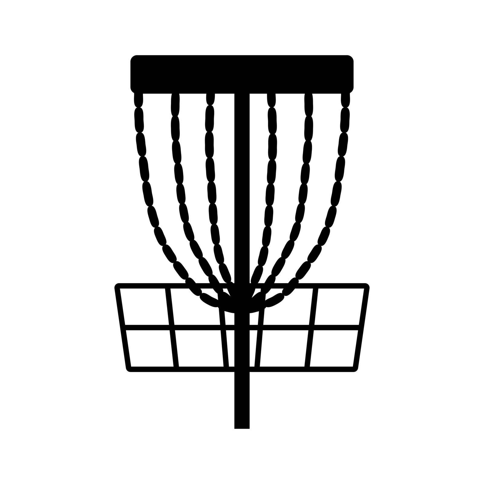 Disc golf basket icon. Vector outline illustration isolated on white background Stock Image